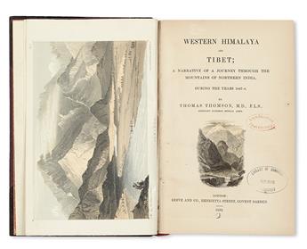 THOMSON, THOMAS. Western Himalaya and Tibet:  A Narrative of a Journey . . . during the Years 1847-8.  1852